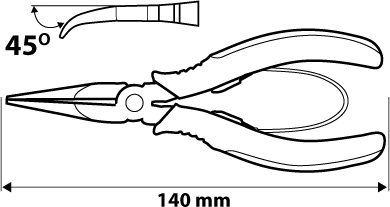 NEO TOOLS 01-103 Presné predĺžené zahnuté kliešte 140 mm