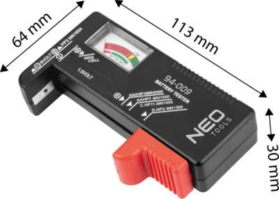 NEO TOOLS 94-009 Tester batérií a akumulátorov