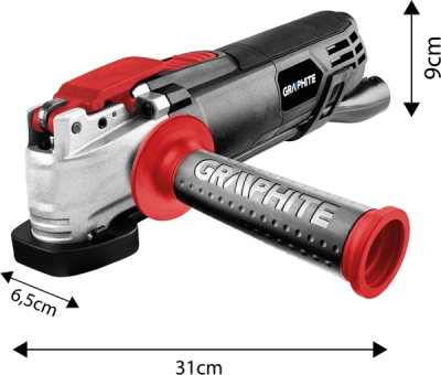 GRAPHITE 59G025 Multifunkčné náradie 500 W, počet kmitov 8000-16000 min⁻¹, kufor