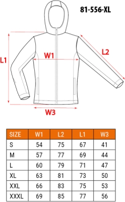 NEO TOOLS 81-556-XL Zateplená pletená mikina s kapucňou, veľ. XL