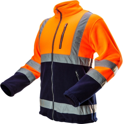 NEO TOOLS 81-741-XL Výstražná flísová mikina, oranžová, veľ. XL