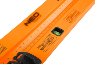 NEO TOOLS 72-225 Nastaviteľný uhlomer s vodováhou 500 mm, 2 libely, ceruzka