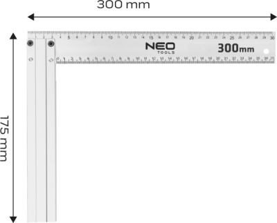 NEO TOOLS 72-145 Hliníkový stavebný uholník 300 x 175 mm