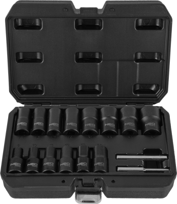 NEO TOOLS 11-920 Hlavice 1/2", na poškodené matice - súprava 16 ks