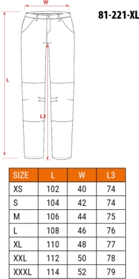 NEO TOOLS 81-221-XL Pracovné nohavice CAMO, veľ. XL