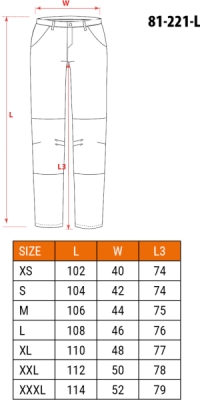 NEO TOOLS 81-221-L Pracovné nohavice CAMO, veľ. L