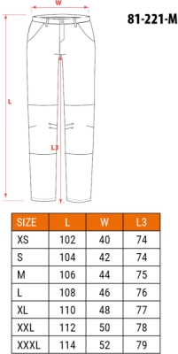 NEO TOOLS 81-221-M Pracovné nohavice CAMO, veľ. M