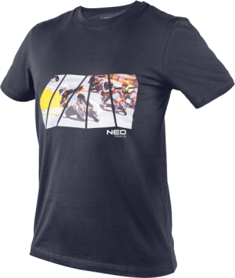 NEO TOOLS 81-681-XXXL Tričko s potlačou motocykla, veľ. XXXL
