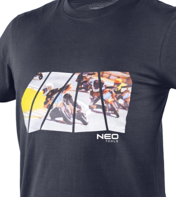 NEO TOOLS 81-681-XXXL Tričko s potlačou motocykla, veľ. XXXL