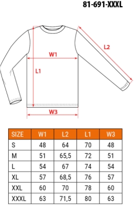 NEO TOOLS 81-691-XXXL Tričko s dlhým rukávom, čierne, veľ. XXXL