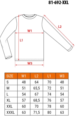 NEO TOOLS 81-692-XXL Tričko s dlhým rukávom, tmavomodré, veľ. XXL