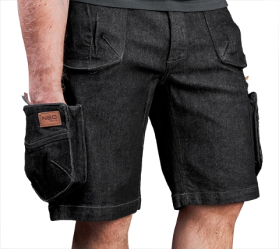 NEO TOOLS 81-273-M Pracovné šortky DENIM, čierne, veľ. M