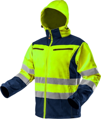NEO TOOLS 81-700-L Výstražná softshellová bunda, žltá, veľ. L