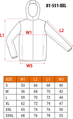 NEO TOOLS 81-551-XXL Softshellová bunda s odopínateľnou kapucňou, veľ. XXL
