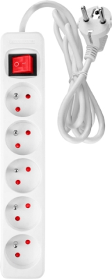 NEO TOOLS 90-179 Predlžovací kábel so zásuvkovou lištou 3 m, 3 x 1.5 mm², 5G, biely, ON/OFF