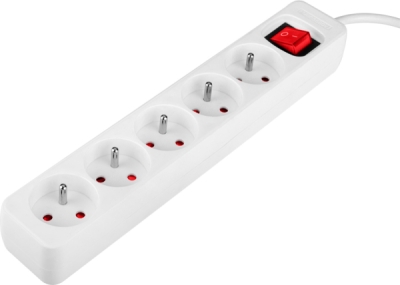 NEO TOOLS 90-179 Predlžovací kábel so zásuvkovou lištou 3 m, 3 x 1.5 mm², 5G, biely, ON/OFF
