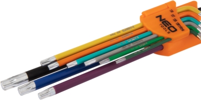 NEO TOOLS 09-518 Súprava kľúčov Torx T10-50, súprava 9 ks, farebné