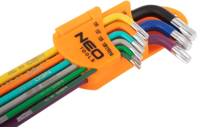 NEO TOOLS 09-518 Súprava kľúčov Torx T10-50, súprava 9 ks, farebné