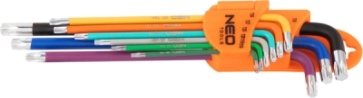 NEO TOOLS 09-518 Súprava kľúčov Torx T10-50, súprava 9 ks, farebné