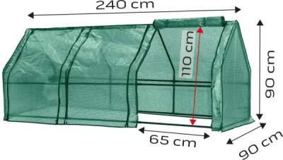 NEO TOOLS 15-912 Skleník 240 x 90 x 90 cm, fólia PE, kovová konštrukcia