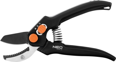 NEO TOOLS 15-201 Záhradné nožnice nákovkové 185 mm, rozsah do 15 mm, nastaviteľný rozstup