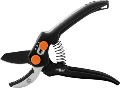 NEO TOOLS 15-201 Záhradné nožnice nákovkové 185 mm, rozsah do 15 mm, nastaviteľný rozstup