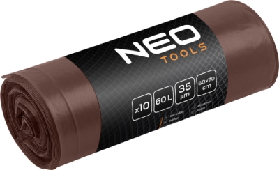 NEO TOOLS 15-993 Vrecia na odpad 60 L, hnedé, 35 µm, 10 ks