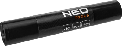 NEO TOOLS 15-985 Vrecia na stavebný odpad 120 L, čierne, 10 kusov, 50 µm