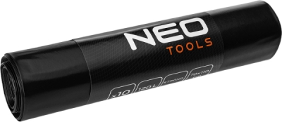 NEO TOOLS 15-986 Vrecia na stavebný odpad 120 L, čierne, 10 kusov, 70 µm