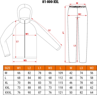 NEO TOOLS 81-800-XXL Súprava do dažďa, bunda a nohavice, veľ. XXL