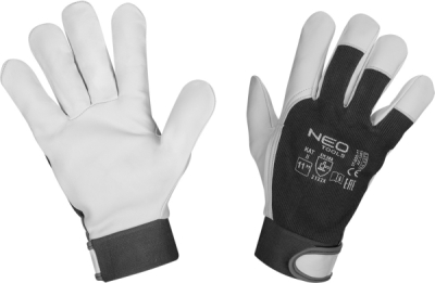 NEO TOOLS 97-655-11 Pracovné kožené rukavice so suchým zipsom, veľ. 11