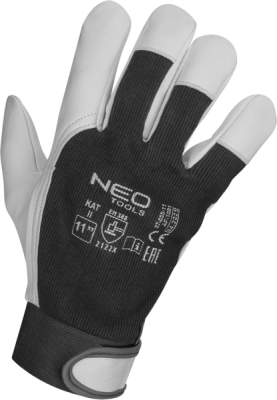 NEO TOOLS 97-655-11 Pracovné kožené rukavice so suchým zipsom, veľ. 11