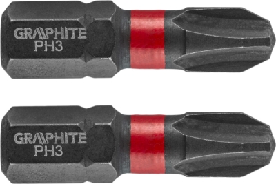 GRAPHITE 56H502 Rázové bity PH3 x 25 mm, 2 ks
