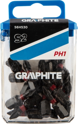 GRAPHITE 56H530 Rázové bity PH1 x 25 mm, 20 ks