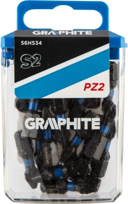 GRAPHITE 56H534 Rázové bity PZ2 x 25 mm, 20 ks