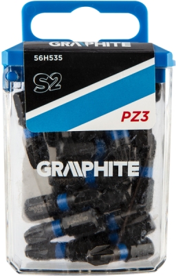 GRAPHITE 56H535 Rázové bity PZ3 x 25 mm, 20 ks