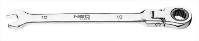 NEO TOOLS 09-052 Očkoplochý kľúč s kĺbom a račňou 10 x 160 mm