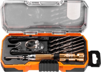 NEO TOOLS 06-108 Súprava na servis smartfónov s bitmi, páčidlami a prísavkou