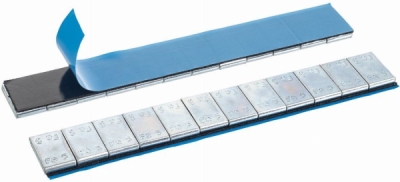 Nalepovacie oceľové závažia SLIM 12 × 5 g, strieborné