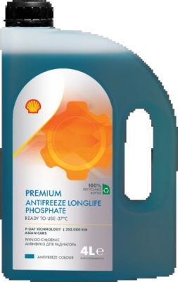 SHELL chladiaca kvapalina Premium Phosphate Longlife −37 °C 4 l