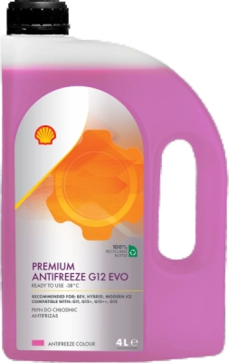 SHELL chladiaca kvapalina Premium G12 EVO na priame použitie 4 l