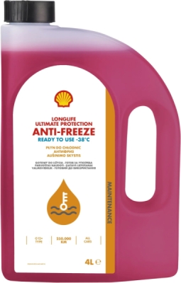 SHELL chladiaca kvapalina Longlife Ultimate Protection na priame použitie 4 l
