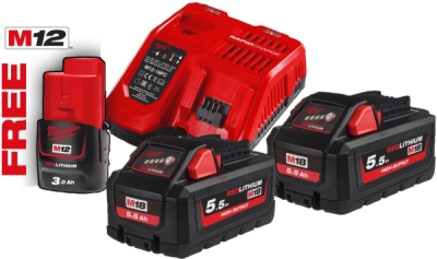 Milwaukee sada akumulátorov M18 HNRG-552