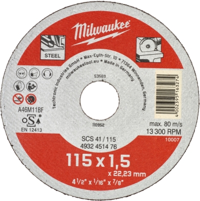 Milwaukee rezný kotúč na kov 115 × 1.5 mm