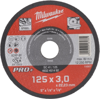 Milwaukee rezný kotúč na kov 125 × 3 mm