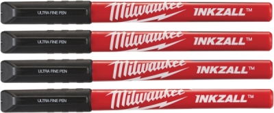 Milwaukee čierne perá INKZALL s jemným hrotom, 4 ks