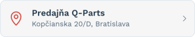 Predajňa Q-Parts – Kopčianska 20/D, Bratislava
