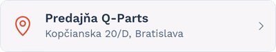 Predajňa Q-Parts – Kopčianska 20/D, Bratislava