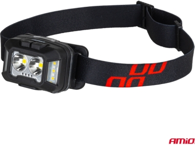 čelovka akumulátorová 2× XPG + 10 SMD, 1800 mAh SUPER BRIGHT
