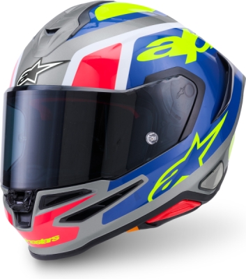 přilba S-R7 LUMEN, ALPINESTARS (stříbrná/černá/růžová/žlutá fluo, vel. L)